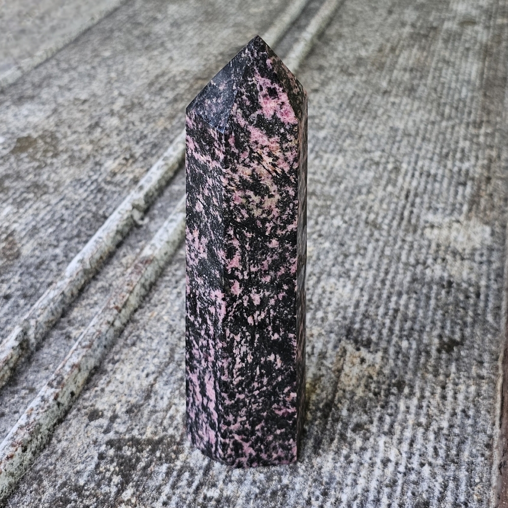 XL Rhodonite Crystal Point Tower - Picture 2 of 10